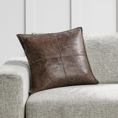 SLD Leather Parsons Cocoa Multiple Sizes Throw Pillow (Set of 2) - Ornate Home