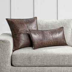 SLD Leather Parsons Cocoa Multiple Sizes Throw Pillow (Set of 2) - Ornate Home