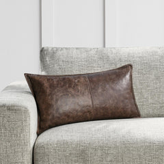 SLD Leather Parsons Cocoa Multiple Sizes Throw Pillow (Set of 2) - Ornate Home