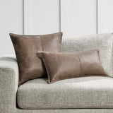 SLD Leather Sandstorm Taupe Multiple Sizes Throw Pillow (Set of 2) - Ornate Home