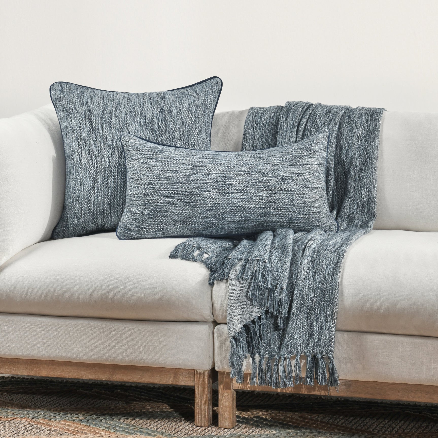 SLD Sharma Denim Blue Multiple Sizes Throw Pillow (Set of 2) - Ornate Home