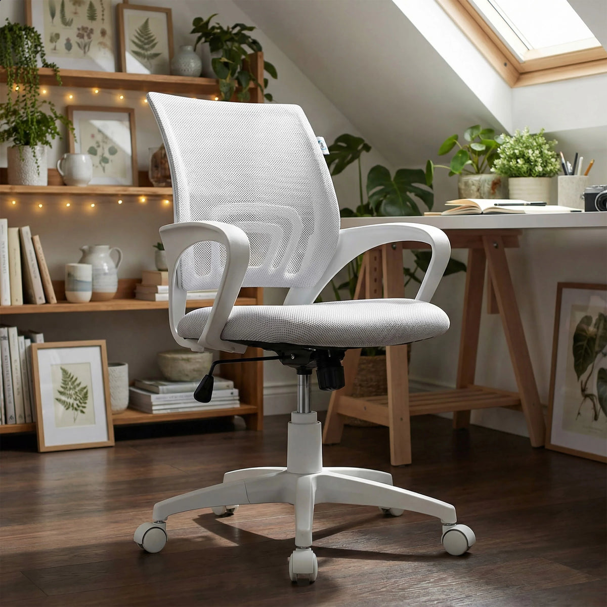 Sealy Jupiter White/Grey Mesh Office Desk Chair