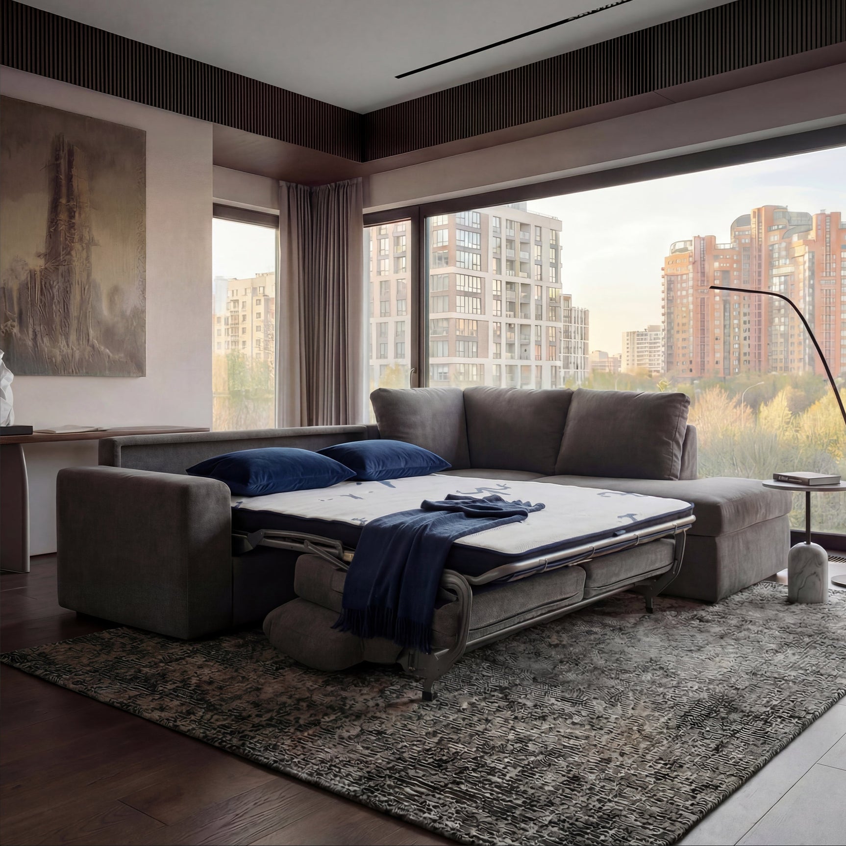 Stearns & Foster Amherst Light Grey Sofa Bed