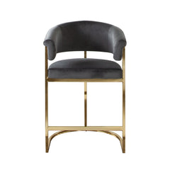 Solstice Grey/Gold Velvet Counter Chair - Ornate Home