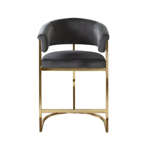 Solstice Grey/Gold Velvet Counter Chair - Ornate Home