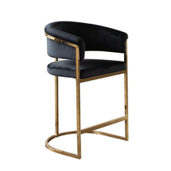 Solstice Grey/Gold Velvet Counter Chair - Ornate Home