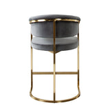 Solstice Grey/Gold Velvet Counter Chair - Ornate Home