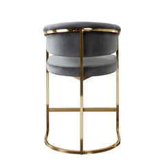 Solstice Grey/Gold Velvet Counter Chair - Ornate Home