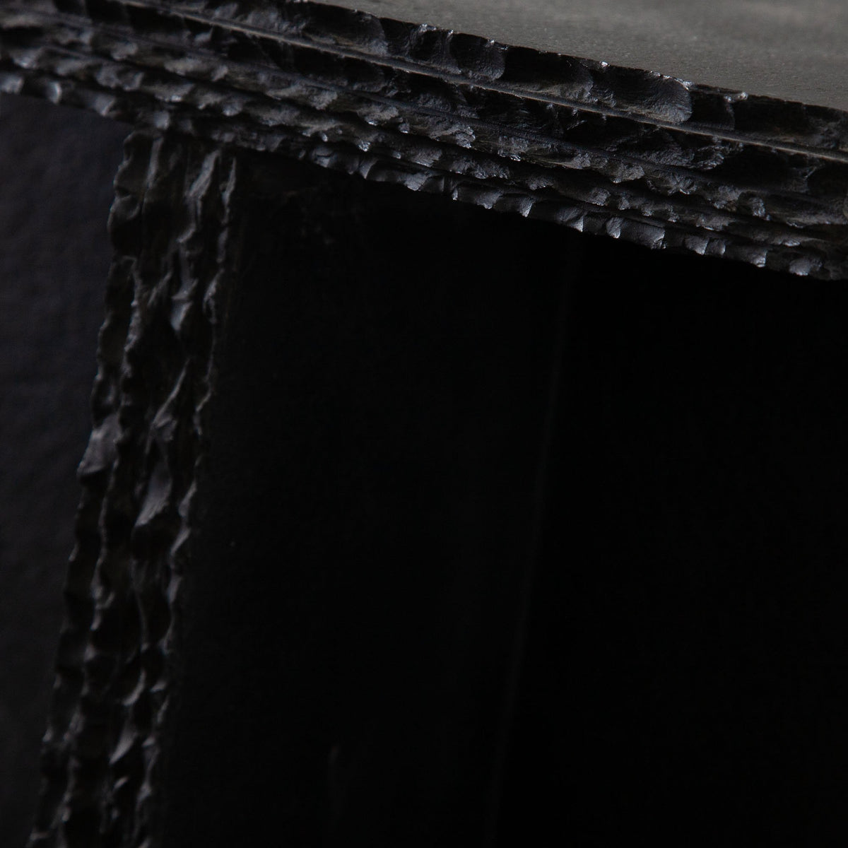 Spectre Black Slate Stone End Table - Ornate Home