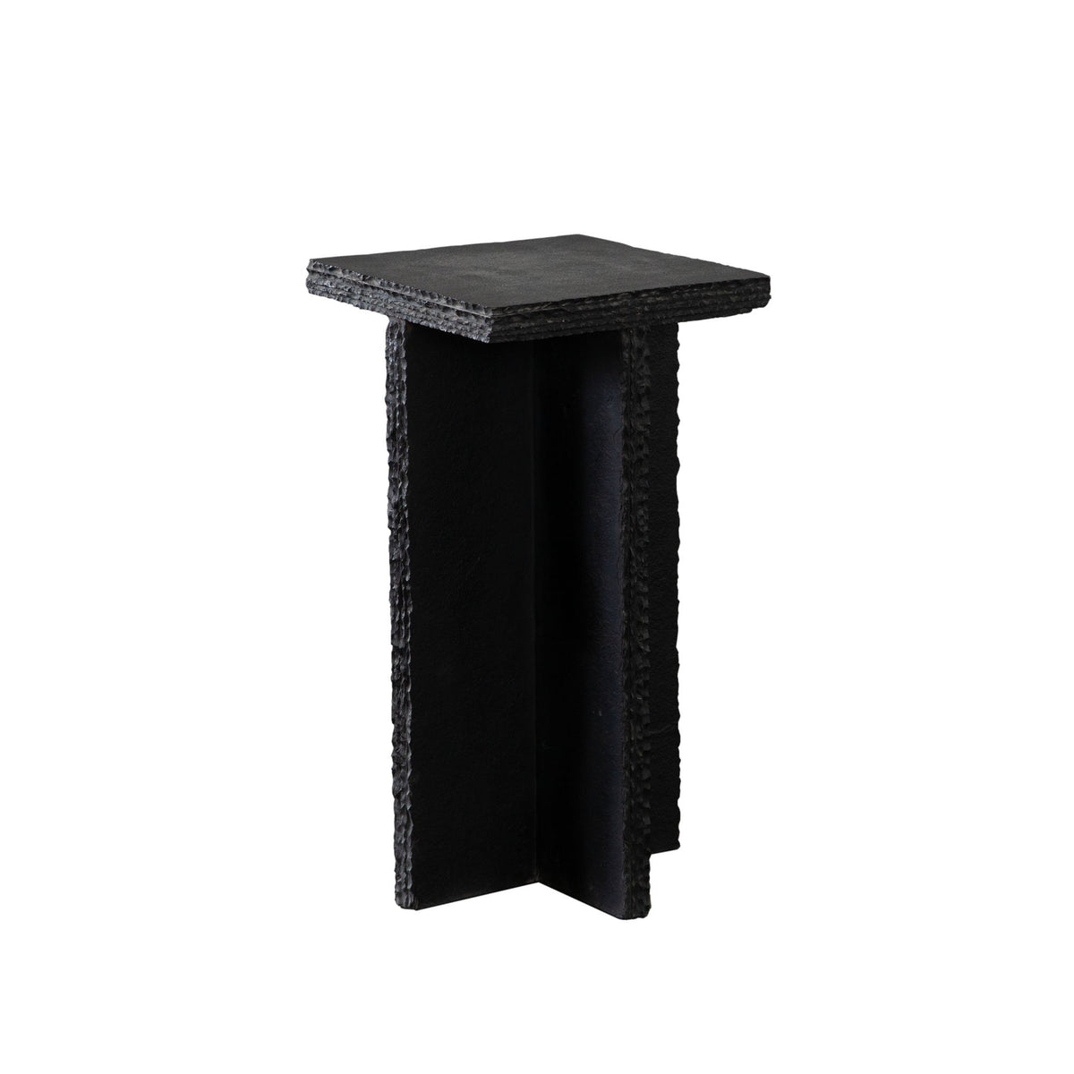 Spectre Black Slate Stone End Table - Ornate Home