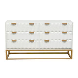 Spectrum White/Gold Wood Dresser - Ornate Home