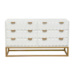 Spectrum White/Gold Wood Dresser - Ornate Home