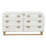 Spectrum White/Gold Wood Dresser - Ornate Home
