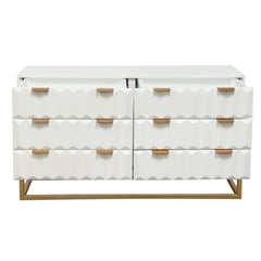 Spectrum White/Gold Wood Dresser - Ornate Home