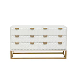 Spectrum White/Gold Wood Dresser - Ornate Home