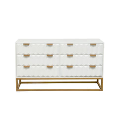 Spectrum White/Gold Wood Dresser - Ornate Home