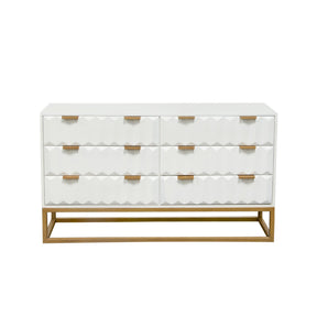 Spectrum White/Gold Wood Dresser - Ornate Home