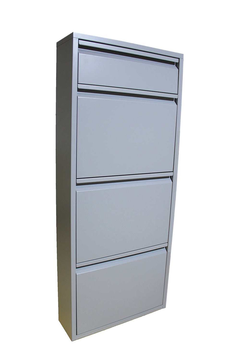 Dylan Gray Metal 4 Doors Shoe Cabinet - Ornate Home