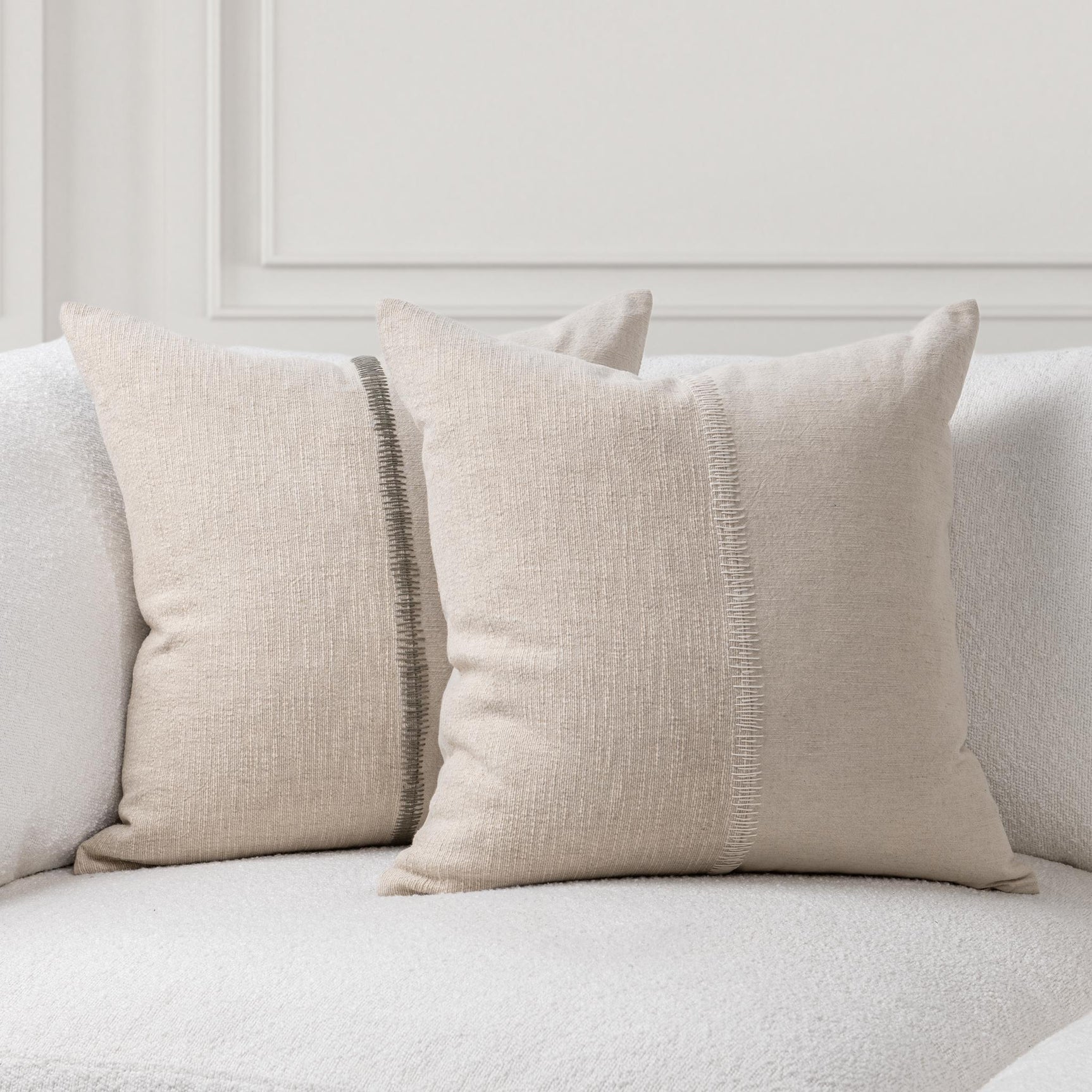 SR Nisha Natural/Dry Sage 22x22 Throw Pillow (Set of 2) - Ornate Home