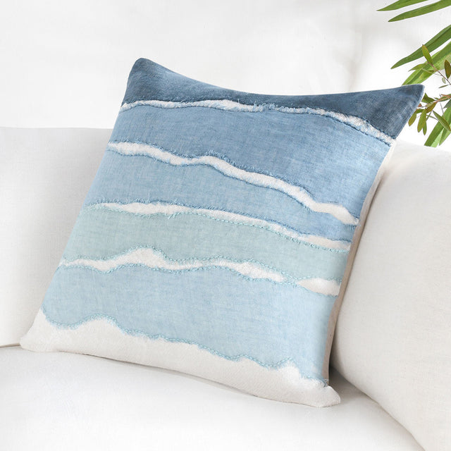 ST Bikram Capri Blue Multi 22x22 Throw Pillow (Set of 2) - Ornate Home