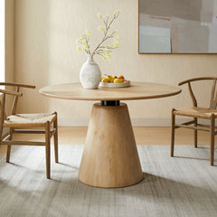 Sabelle Natural 47" Round Wood Dining Table - Ornate Home