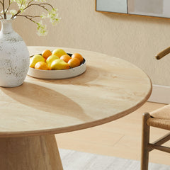 Sabelle Natural 47" Round Wood Dining Table - Ornate Home