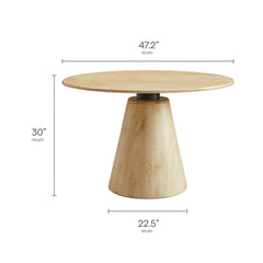 Sabelle Natural 47" Round Wood Dining Table - Ornate Home