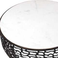 Sabena White Marble Outdoor Coffee Table - Ornate Home