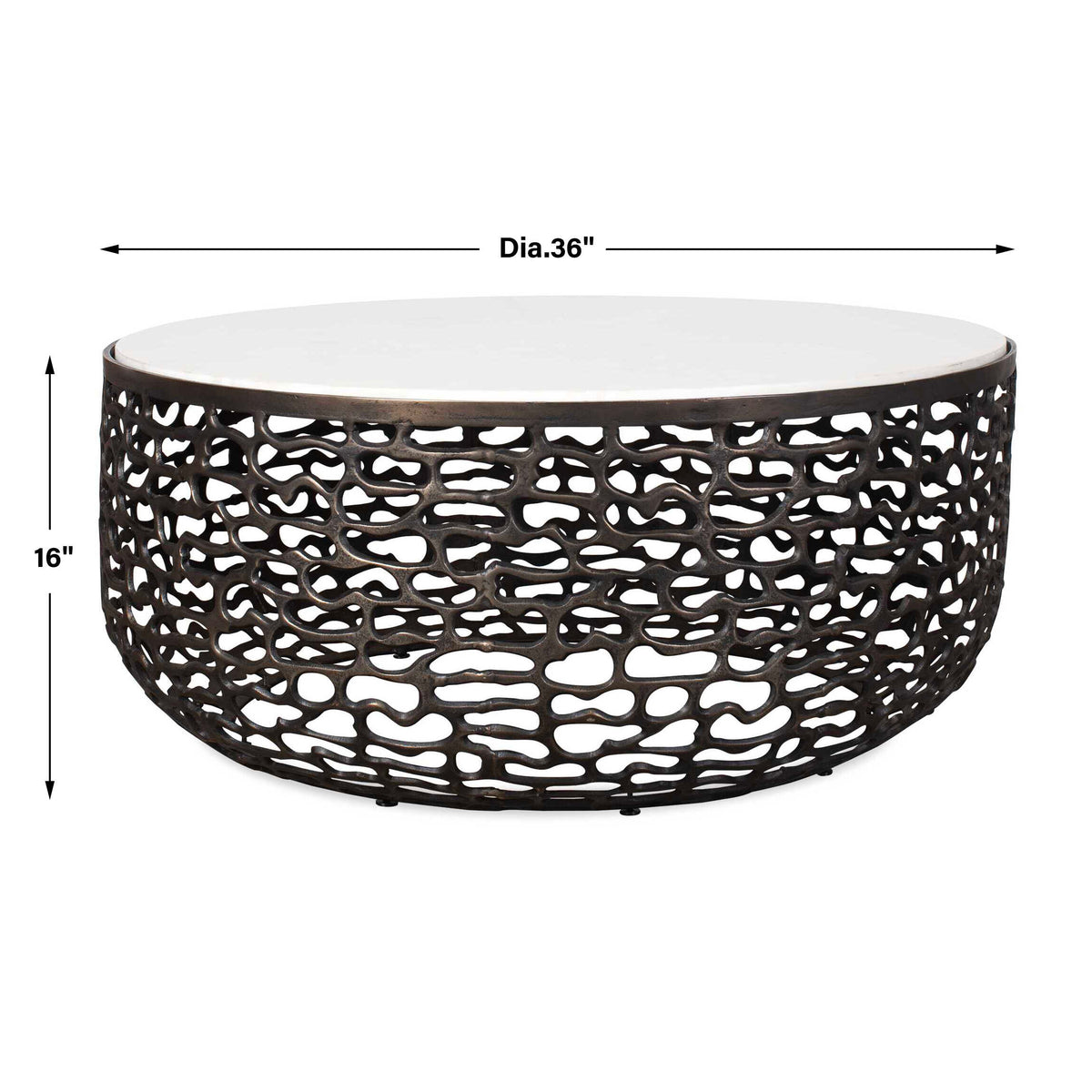 Sabena White Marble Outdoor Coffee Table - Ornate Home