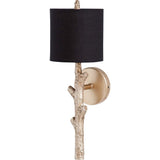 Sabinal Gold/Black Resin Tree Branch Fabric Shade Wall Sconce - Ornate Home