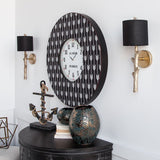 Sabinal Gold/Black Resin Tree Branch Fabric Shade Wall Sconce - Ornate Home