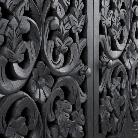 Sable Black Tall-Cabinet - Ornate Home