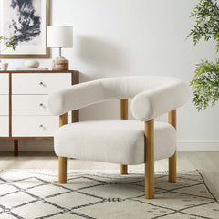 Sable Ivory/Natural Upholstered Fabric Armchair - Ornate Home