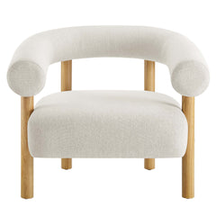 Sable Ivory/Natural Upholstered Fabric Armchair - Ornate Home