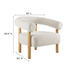 Sable Ivory/Natural Upholstered Fabric Armchair - Ornate Home