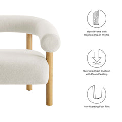 Sable Ivory/Natural Upholstered Fabric Armchair - Ornate Home