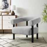 Sable Light Gray/Black Upholstered Fabric Armchair - Ornate Home