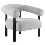 Sable Light Gray/Black Upholstered Fabric Armchair - Ornate Home
