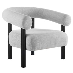 Sable Light Gray/Black Upholstered Fabric Armchair - Ornate Home