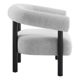 Sable Light Gray/Black Upholstered Fabric Armchair - Ornate Home
