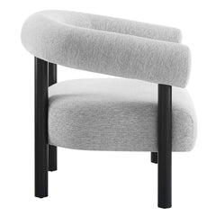 Sable Light Gray/Black Upholstered Fabric Armchair - Ornate Home