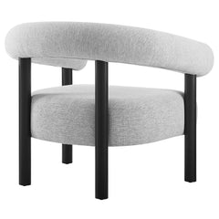 Sable Light Gray/Black Upholstered Fabric Armchair - Ornate Home