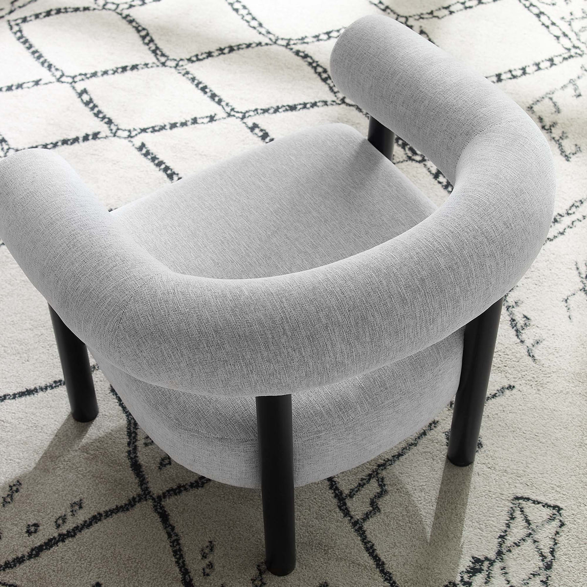 Sable Light Gray/Black Upholstered Fabric Armchair - Ornate Home