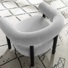 Sable Light Gray/Black Upholstered Fabric Armchair - Ornate Home