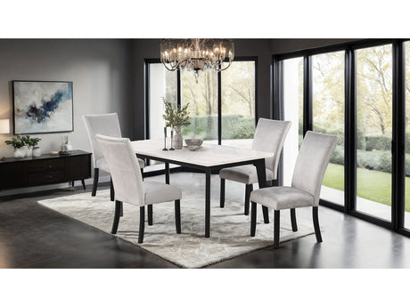 Sabro Black/ White Rectangular 5 Piece Dining Set - Ornate Home
