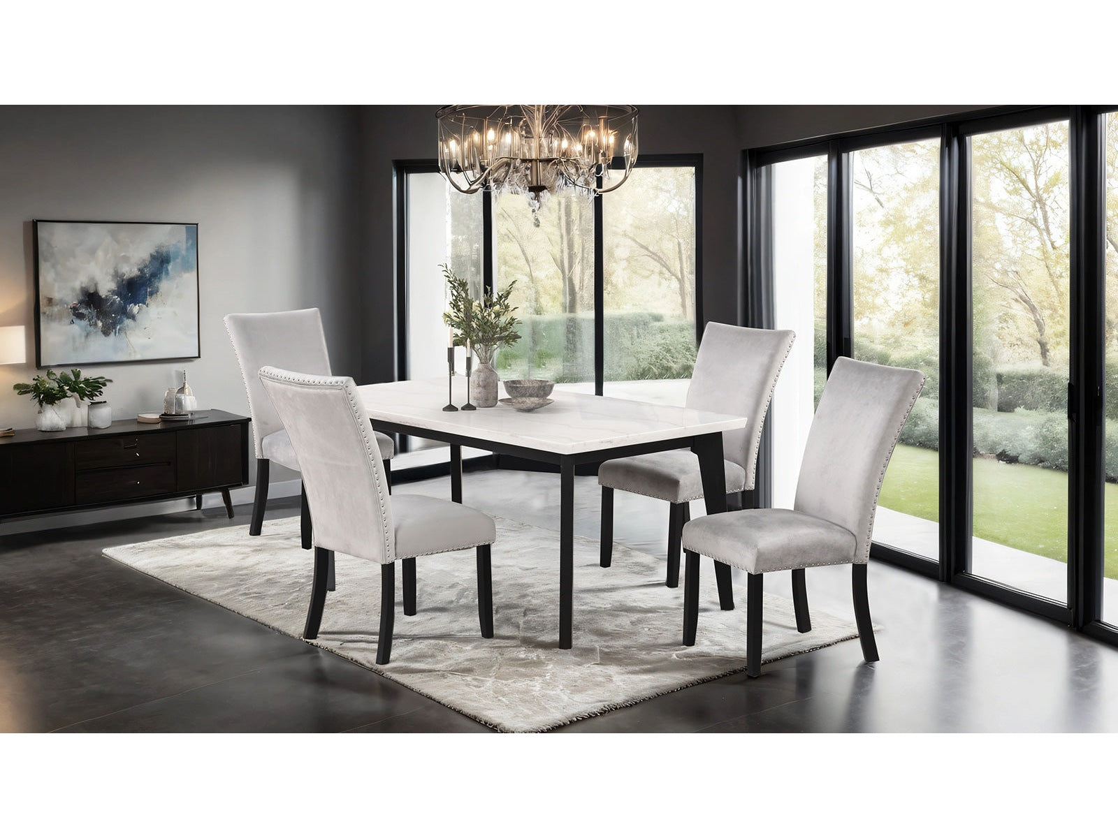 Sabro Black/White Rectangular Dining Table - Ornate Home