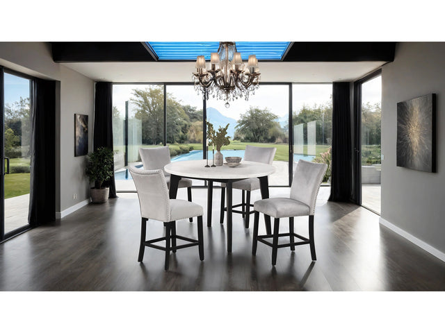 Sabro Black/White Round Counter Height Set - Ornate Home