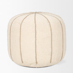 Sachi Beige with Stitching Pouf - Ornate Home