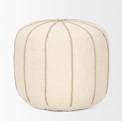 Sachi Beige with Stitching Pouf - Ornate Home