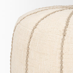 Sachi Beige with Stitching Pouf - Ornate Home